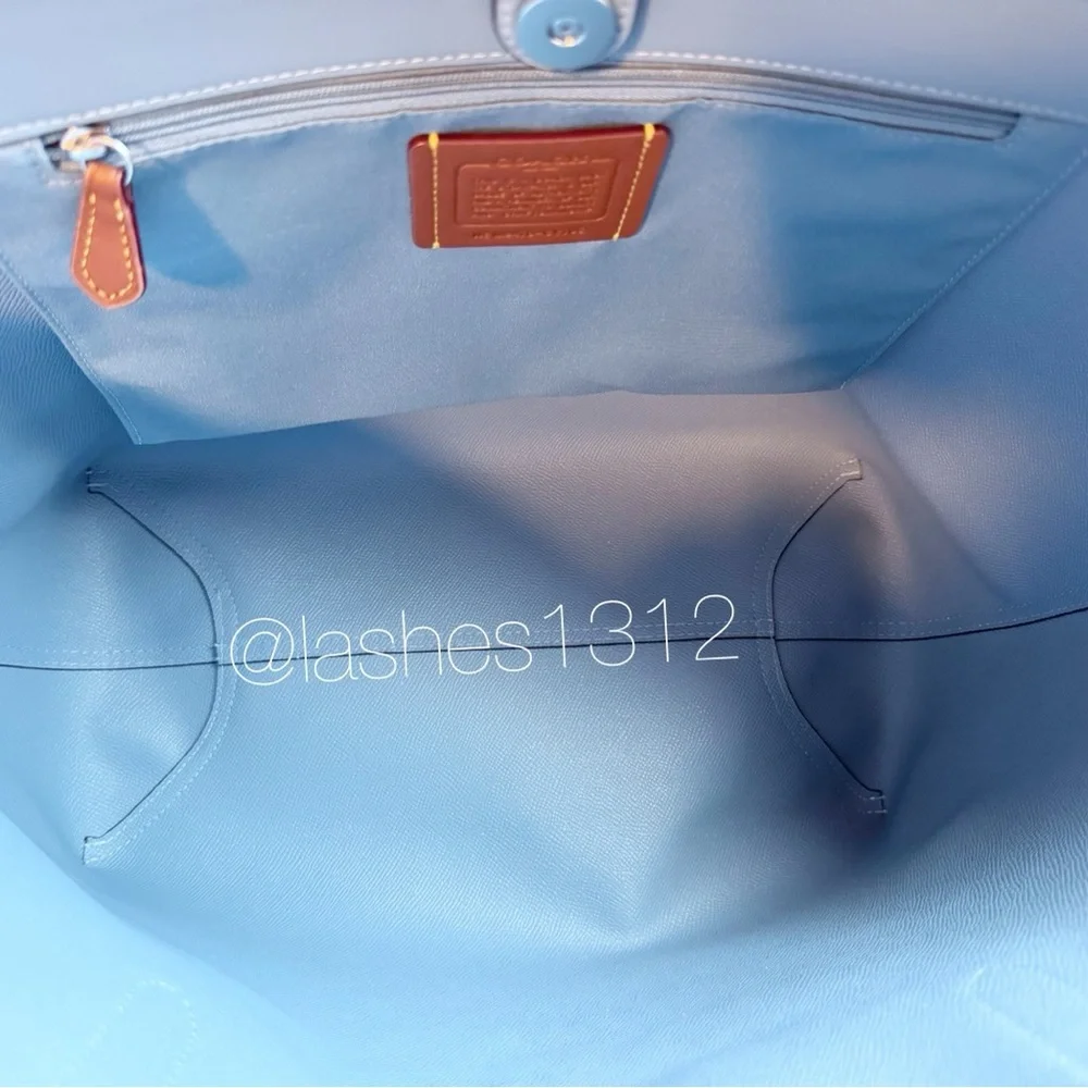 COACH Bag City Tote with Coach Graphic - White Blue - Picture 6 of 8